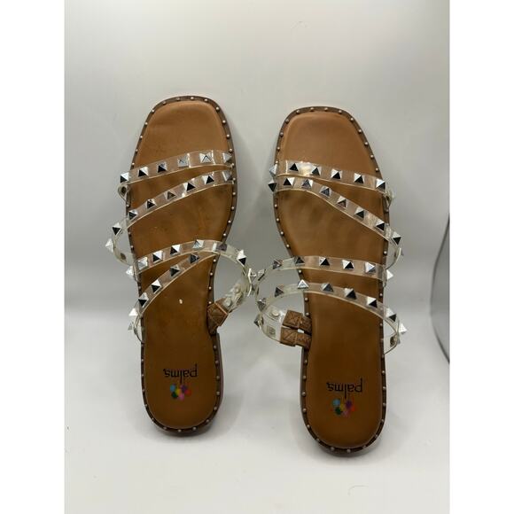 Clear Strappy Sandals w/Studs - Picture 1 of 2